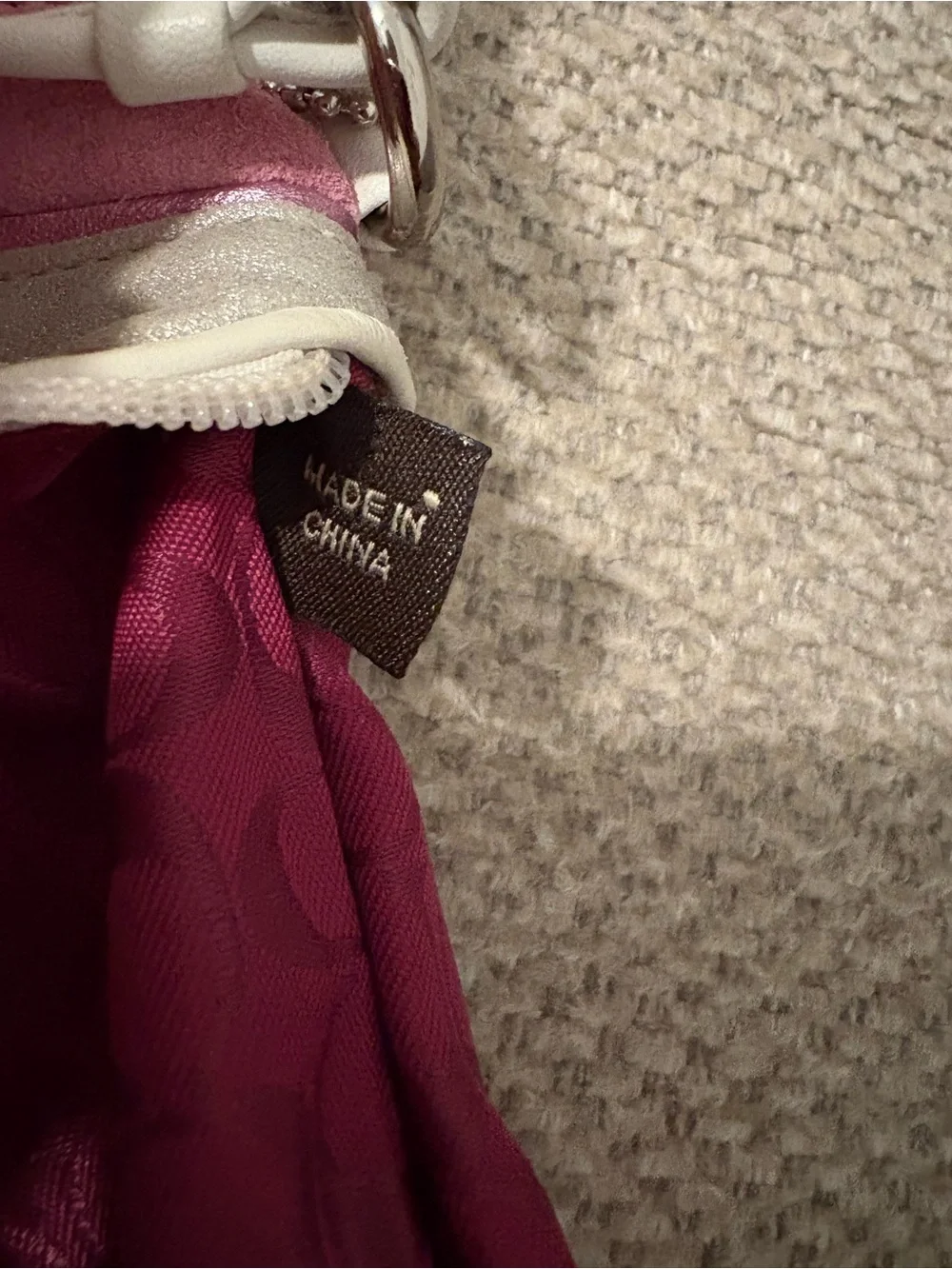 Coach Y2K Chevron Pink Suede Wristlet